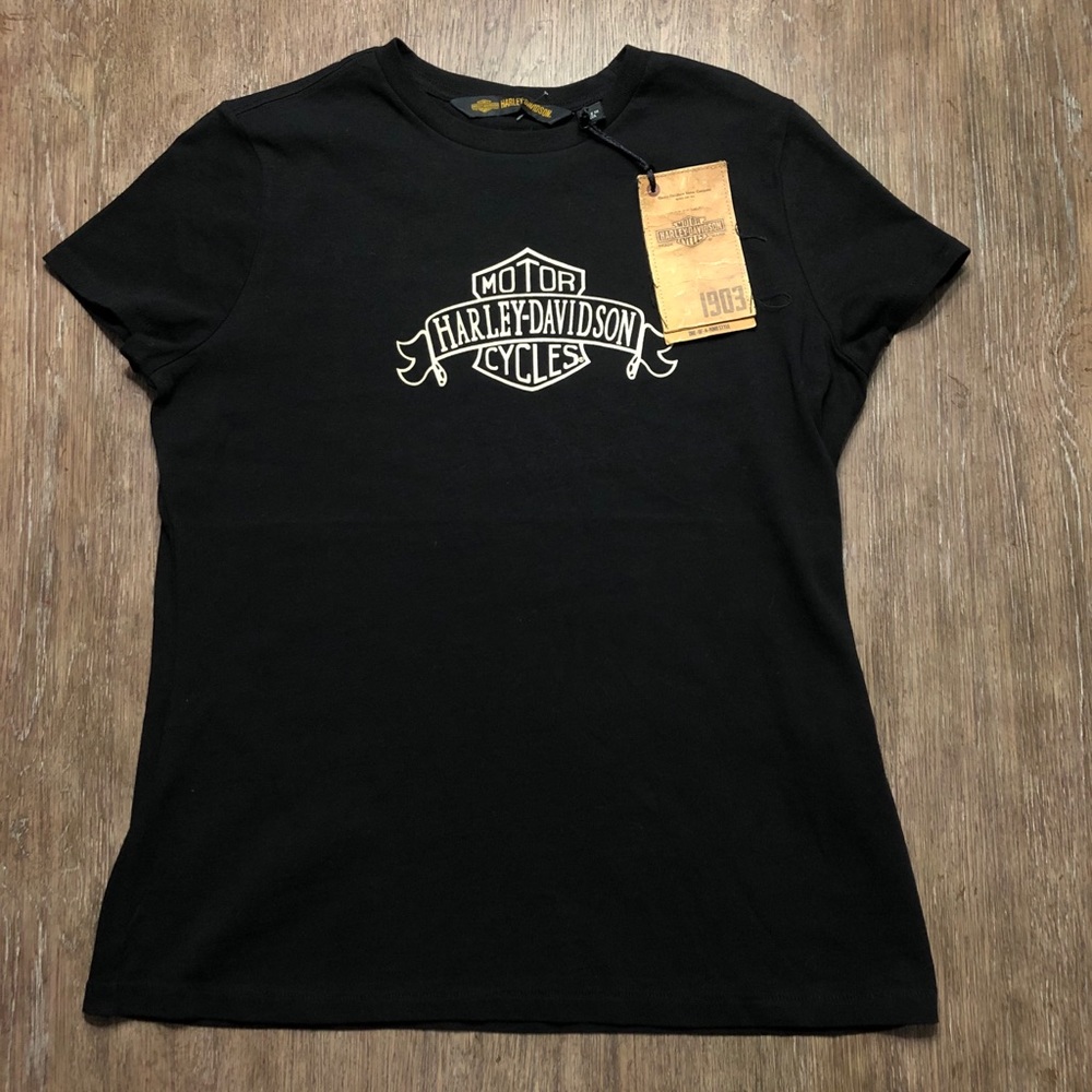 🆕 Harley-Davidson Distressed Banner Logo Tee